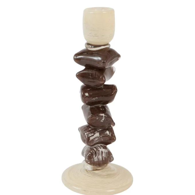 Light en Living Kandelaar Ø11,5x29,5 cm ESTINA crème+donker bruin