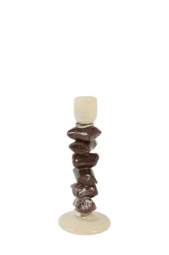 Light en Living Kandelaar Ø11,5x29,5 cm ESTINA crème+donker bruin