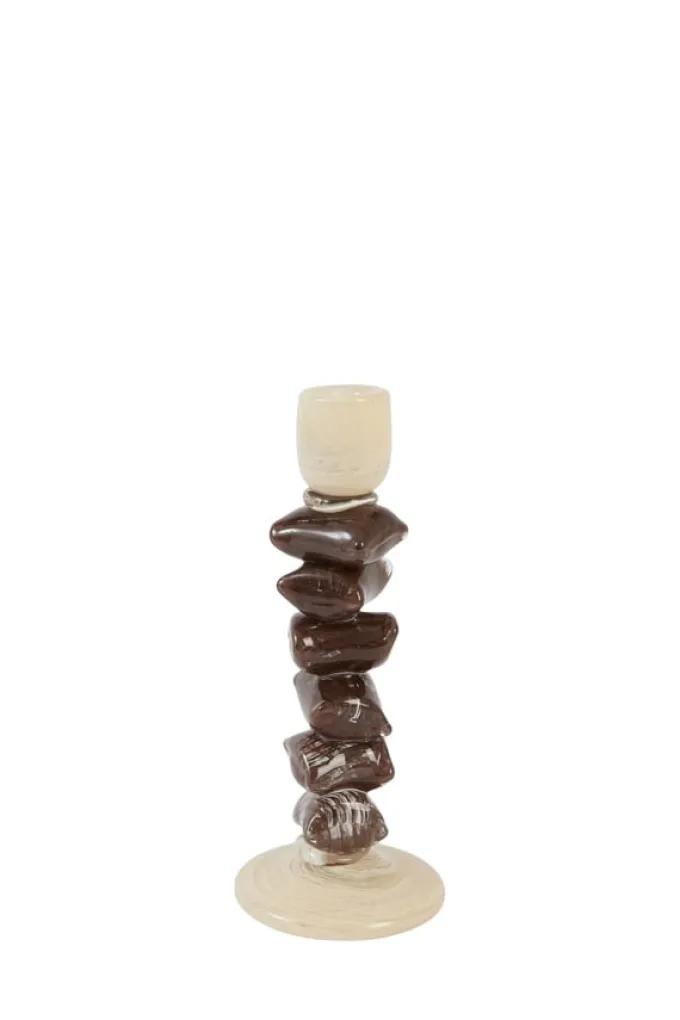 Light en Living Kandelaar Ø11,5x29,5 cm ESTINA crème+donker bruin