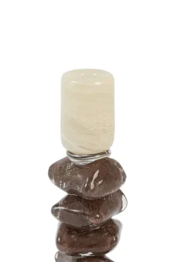 Light en Living Kandelaar Ø11,5x29,5 cm ESTINA crème+donker bruin