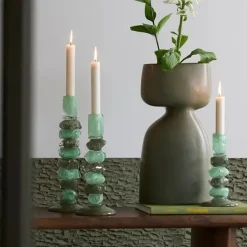 Light en Living Kandelaar Ø11,5x23 cm ESTINA mint+groen