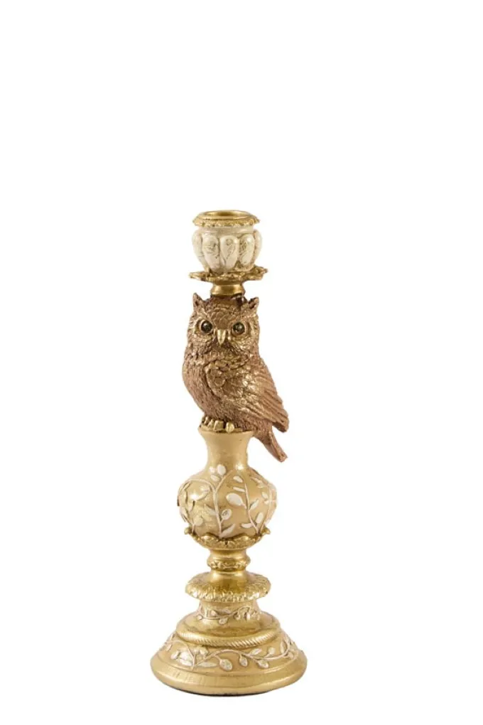 Light en Living Kandelaar Ø9x26 cm OWL zand+goud