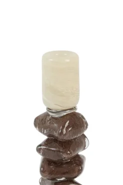 Light en Living Kandelaar Ø11,5x35 cm ESTINA crème+donker bruin