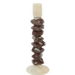Light en Living Kandelaar Ø11,5x35 cm ESTINA crème+donker bruin