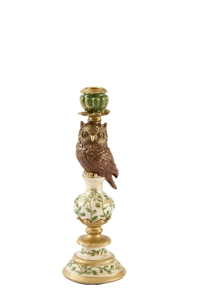 Light en Living Kandelaar Ø9x26 cm OWL groen+goud
