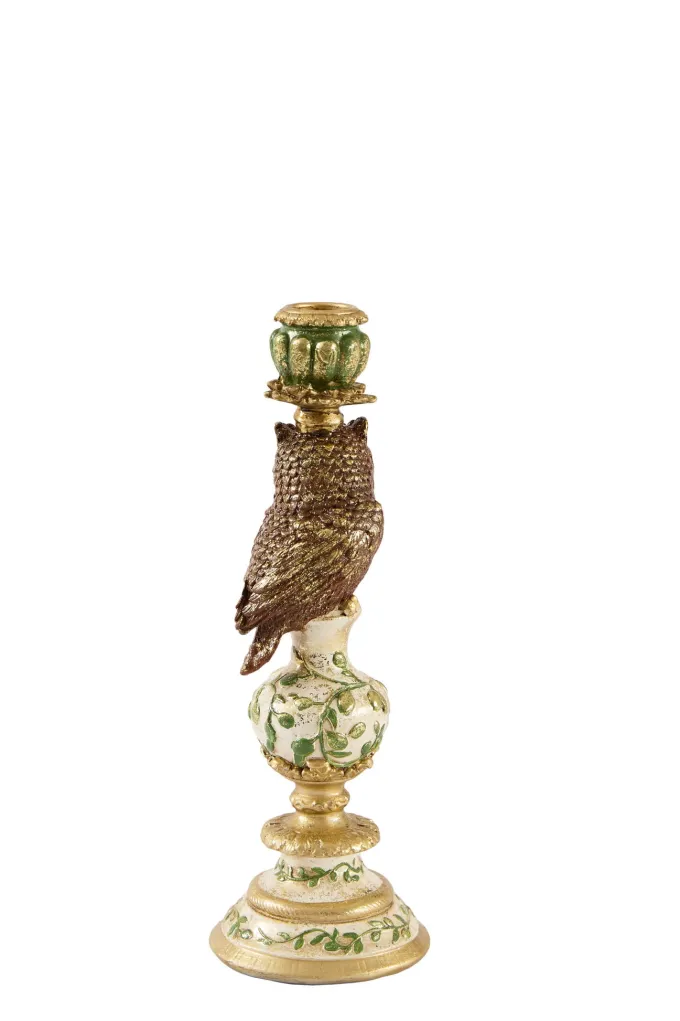 Light en Living Kandelaar Ø9x26 cm OWL groen+goud