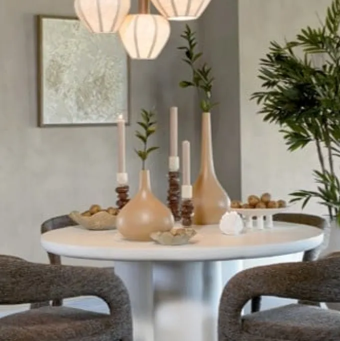 Light en Living Kandelaar Ø11,5x23 cm ESTINA crème+donker bruin