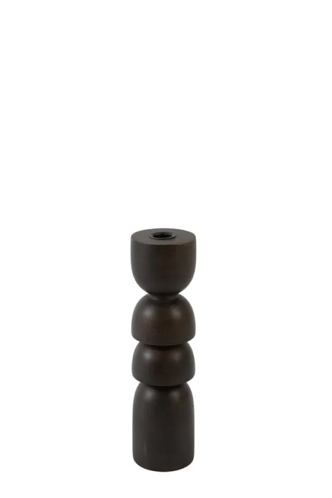 Light en Living Kandelaar Ø7,5x28 cm CAZORLA hout chocolade bruin