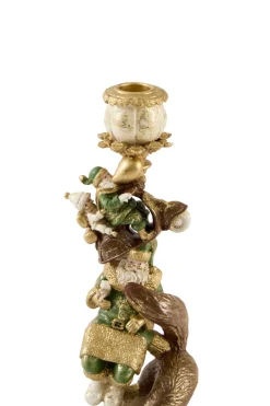Light en Living Kandelaar Ø10x30,5 cm SANTA groen+goud