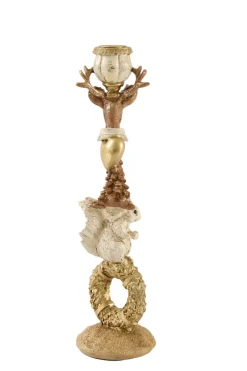 Light en Living Kandelaar 9,5x9x33 cm CERVINA zand+goud