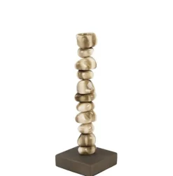 Light en Living Kandelaar10x10x27 cm OMINA creme-bruin+bruin