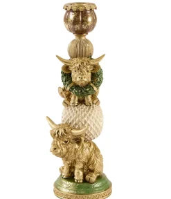 Light en Living Kandelaar 12x9,5x30,5 cm BULL goud+crème
