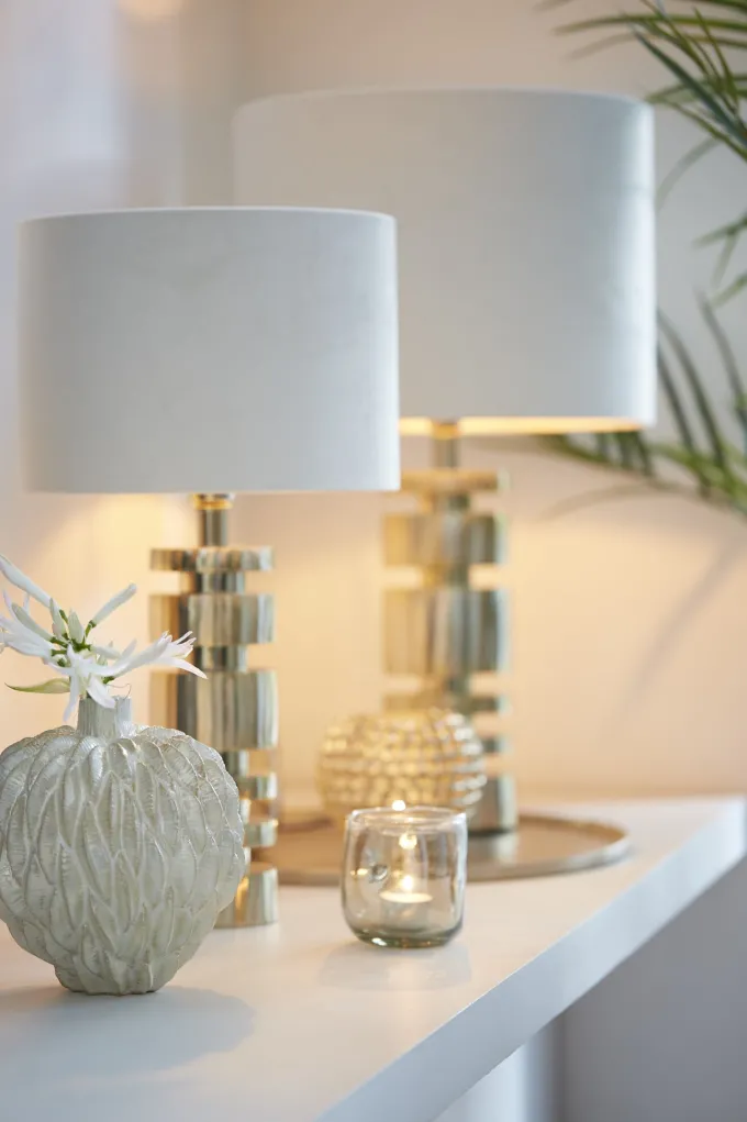 Light en Living Kap cilinder 30-30-21 cm VELOURS off white