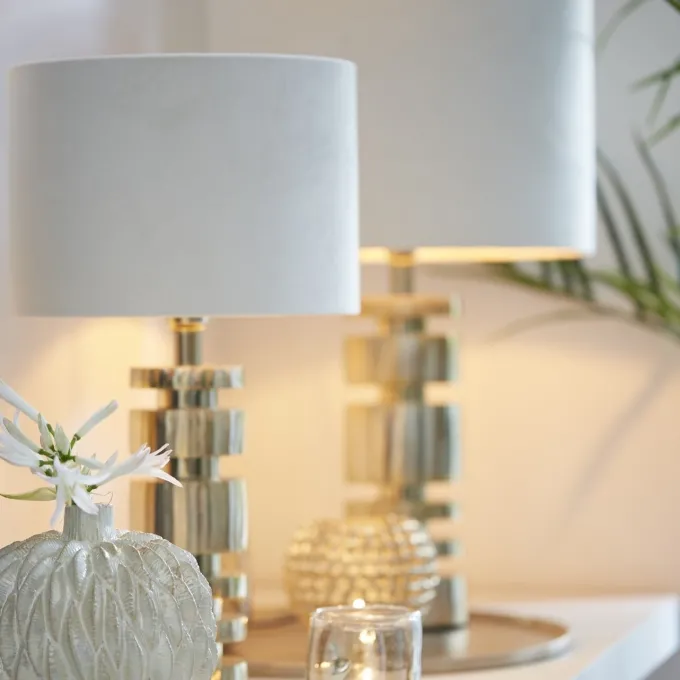 Light en Living Kap cilinder 30-30-21 cm VELOURS off white