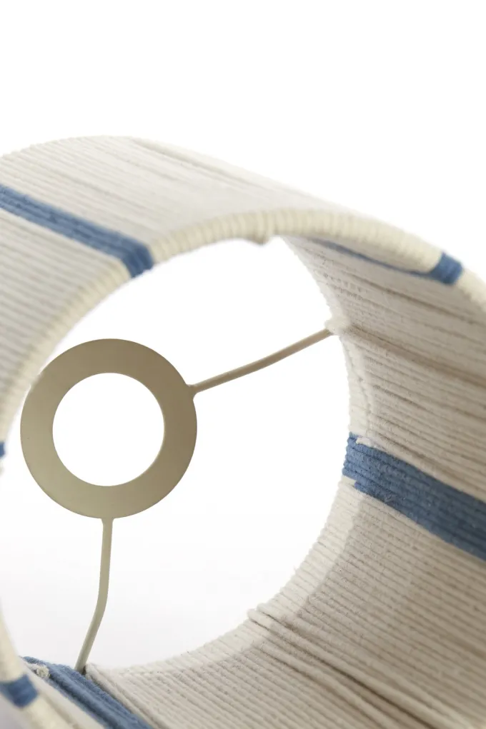 Light en Living Kap cilinder 20-20-30 cm MEDAN crème+blauw