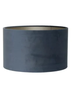 Light en Living Kap cilinder VELOURS dusty blue - Diverse afmetingen