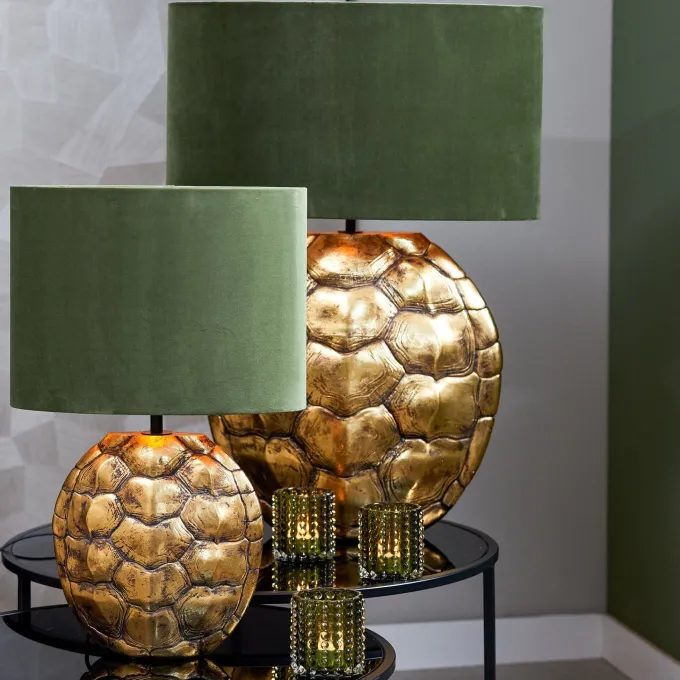 Light en Living Kap ovaal recht smal 38-17,5-28 cm VELOURS dusty green