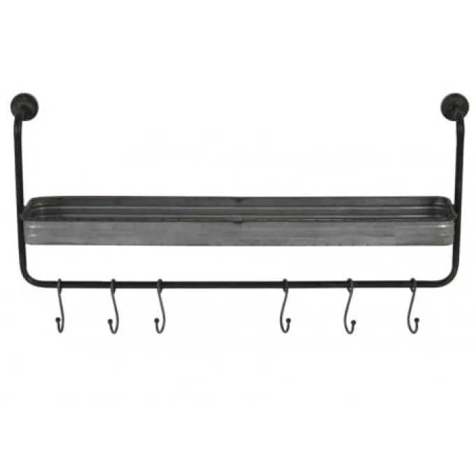 Light en Living Kapstok 6 haaks 79x16x32 cm GIBARA zink