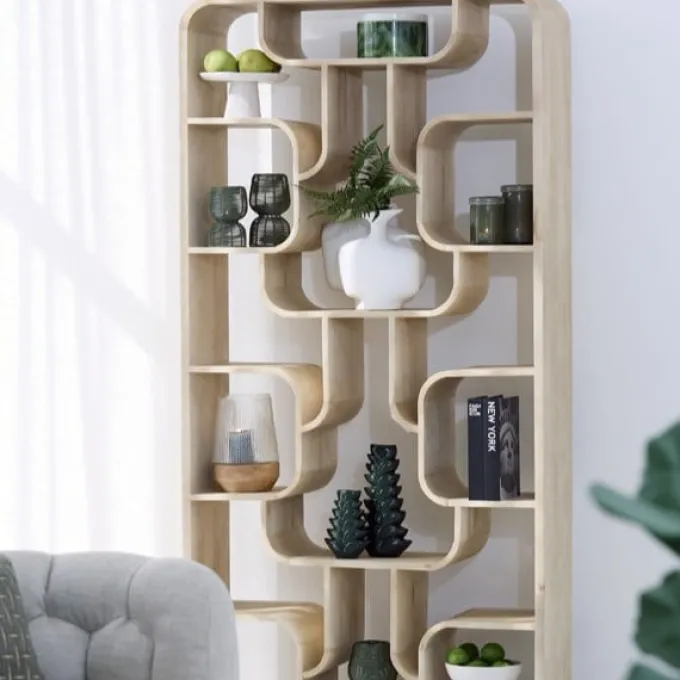 Light en Living Kast open 100x30x200 cm LABARE mat naturel
