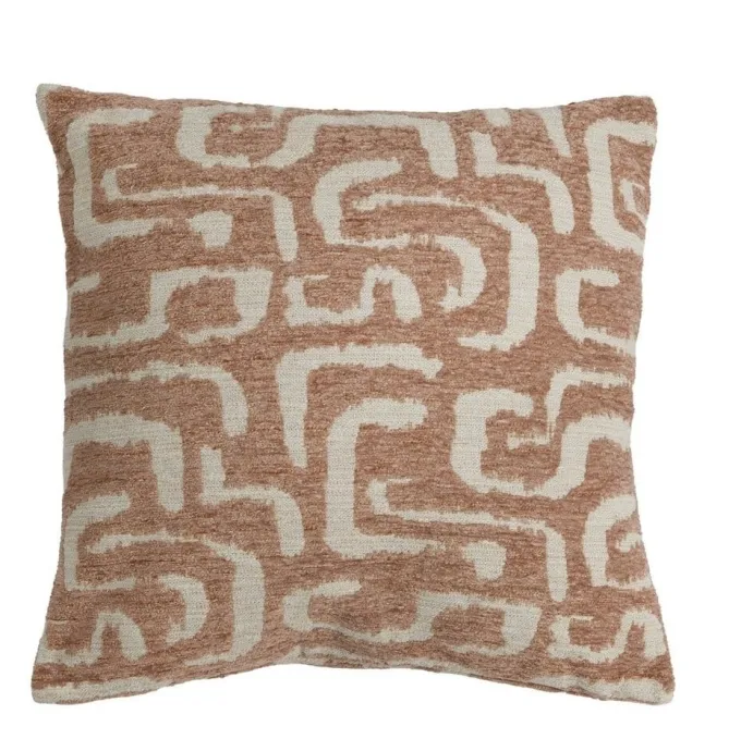 Light en Living Kussen 45x45 cm ALZEY terra+beige veren gevuld