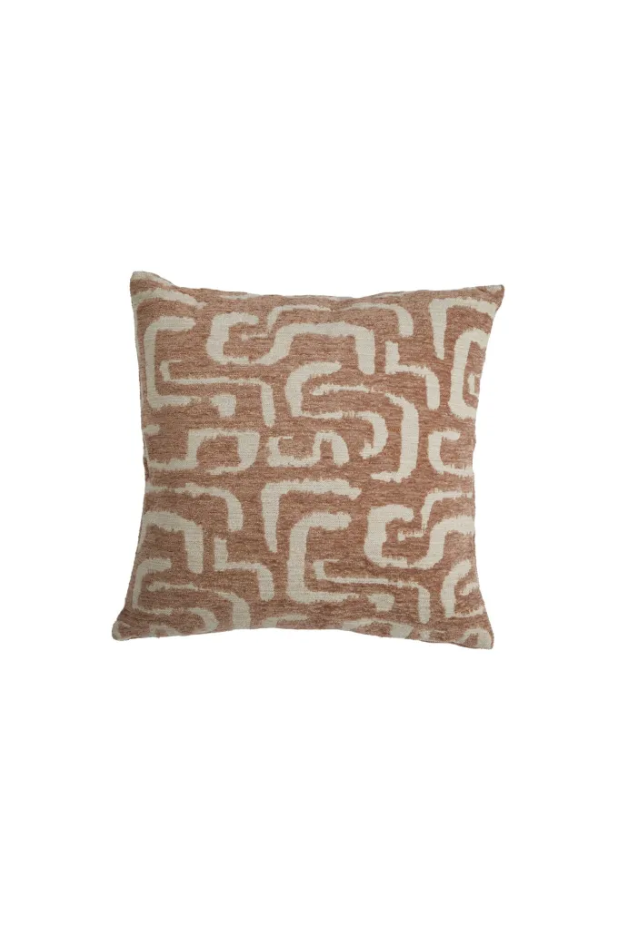 Light en Living Kussen 45x45 cm ALZEY terra+beige veren gevuld