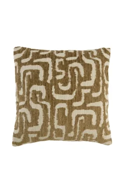Light en Living Kussen 45x45 cm ALZEY groen-grijs+beige veren gevuld