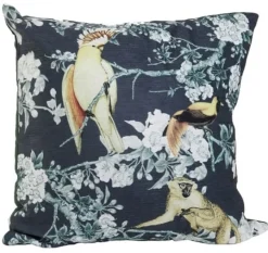 Light en Living Kussen 45x45 cm DAINTREE print zwart-groen van Light & Living