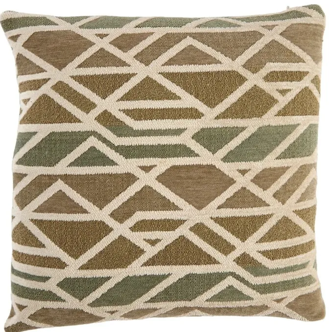 Light en Living Kussen 45x45 cm FULDOS mint groen+crème veren gevuld