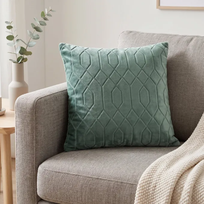 Light en Living Kussen 45x45 cm HARPY donker mint groen - Light & Living