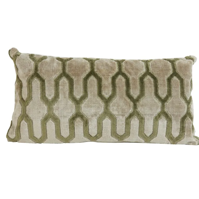 Light en Living Kussen 60x30 cm JEMBANA zand+olijf groen