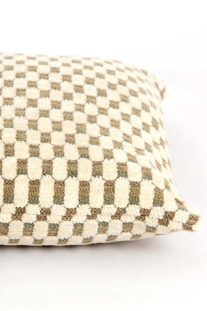 Light en Living Kussen 45x45 cm KASSEL mint groen+crème veren gevuld