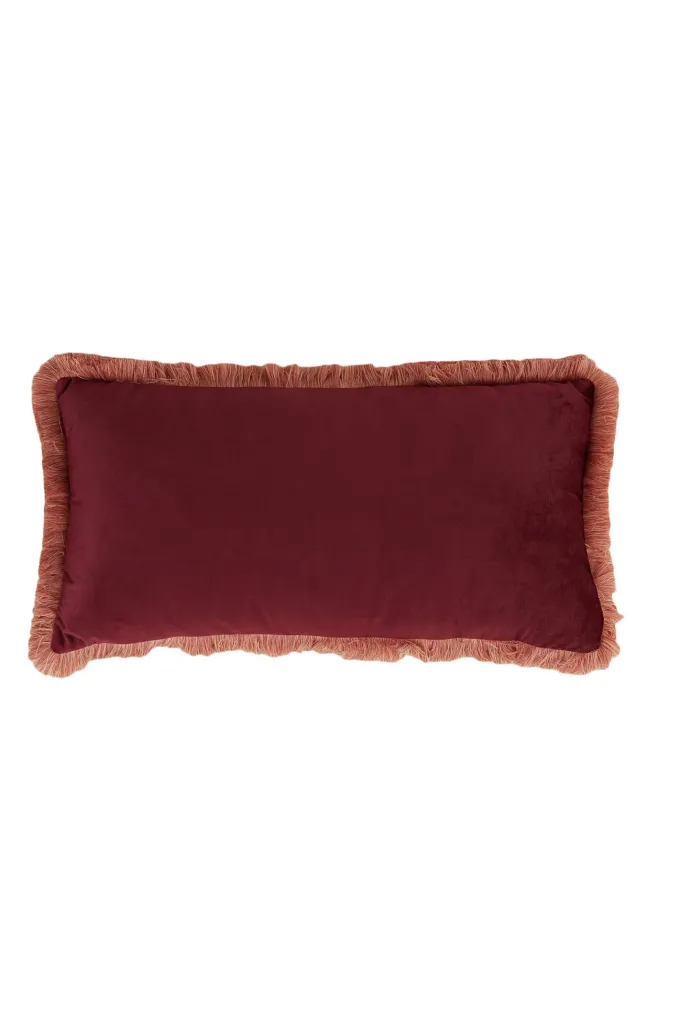 Light en Living Kussen 60x30 cm LIENA velvet bordeaux-licht roze