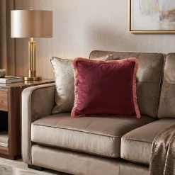 Light en Living Kussen 45x45 cm LIENA velvet bordeaux-licht roze