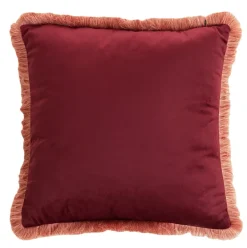 Light en Living Kussen 45x45 cm LIENA velvet bordeaux-licht roze