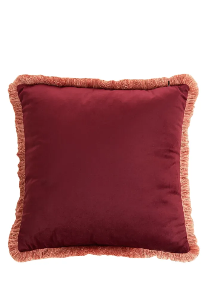 Light en Living Kussen 45x45 cm LIENA velvet bordeaux-licht roze