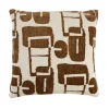 Light en Living Kussen 45x45 cm LYSS donker bruin+crème veren gevuld