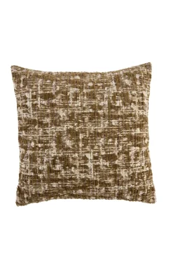 Light en Living Kussen 45x45 cm SALIDA olijfgroen + crèmekleurig met veren gevuld