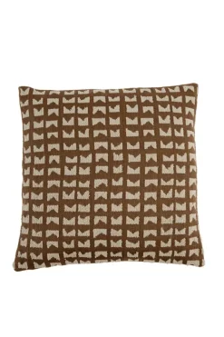 Light en Living Kussen 45x45 cm SONTRA donker bruin+taupe veren gevuld