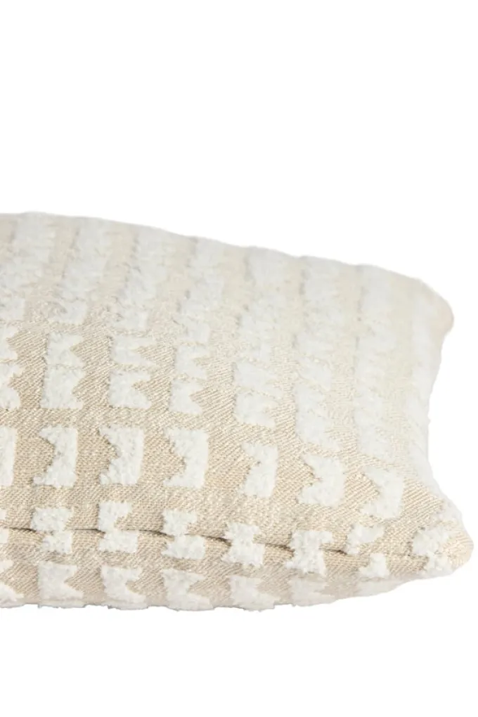 Light en Living Kussen 45x45 cm SONTRA beige+crème veren gevuld
