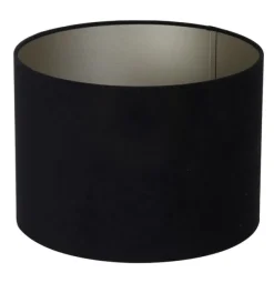 Light en Living Lampenkap cilinder VELOURS zwart-taupe - diverse maten
