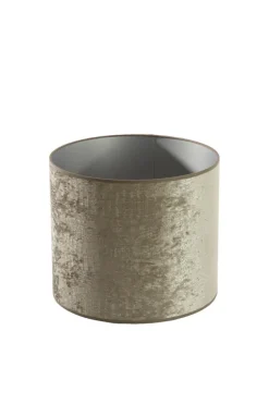Light en Living Lampenkap Cilinder Chelsea Fluweel Zilver 35-35-30 cm