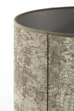 Light en Living Lampenkap Cilinder Chelsea Fluweel Zilver 35-35-30 cm