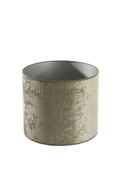 Light en Living Lampenkap Cilinder Chelsea Fluweel Zilver 35-35-30 cm
