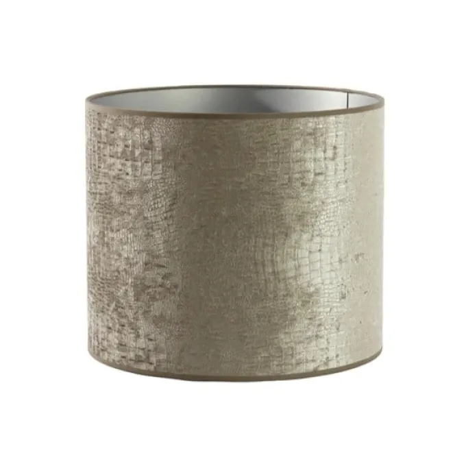 Light en Living Lampenkap Cilinder Chelsea Fluweel Zilver 35-35-30 cm