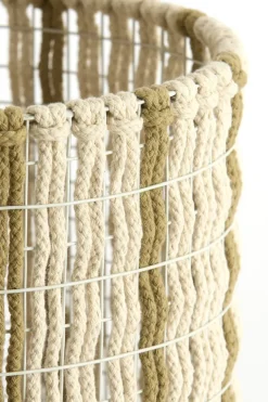 Light en Living Lampenkap 26-26-36,5 cm SIMBELIN crème + olijfgroen