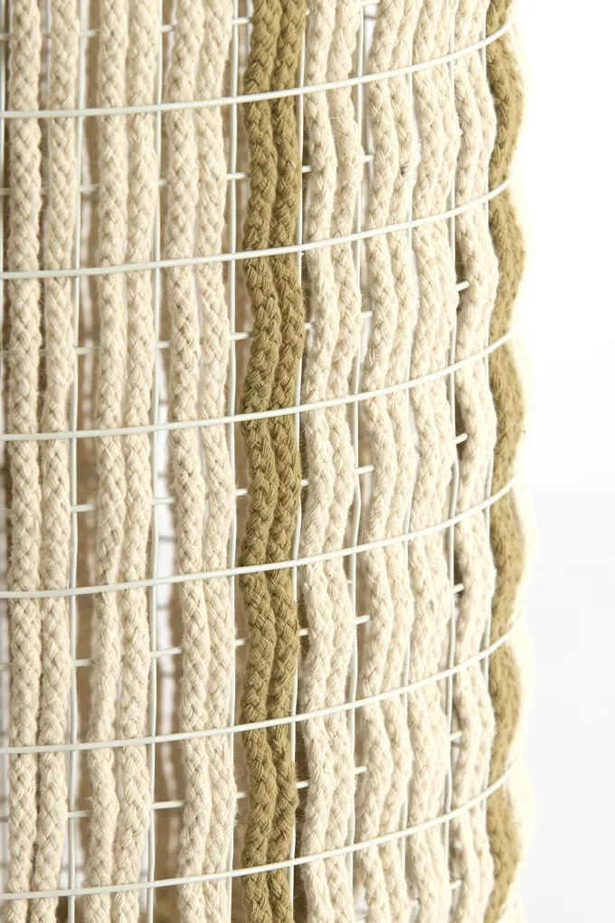 Light en Living Lampenkap 26-26-36,5 cm SIMBELIN crème + olijfgroen