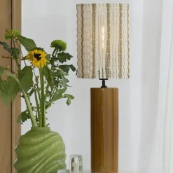 Light en Living Lampenkap 26-26-36,5 cm SIMBELIN crème + olijfgroen