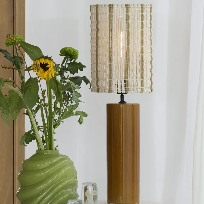 Light en Living Lampenkap 26-26-36,5 cm SIMBELIN crème + olijfgroen