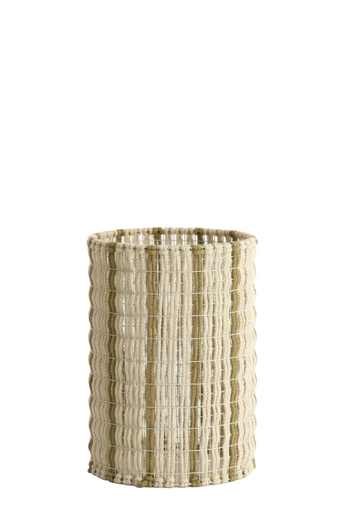 Light en Living Lampenkap 26-26-36,5 cm SIMBELIN crème + olijfgroen