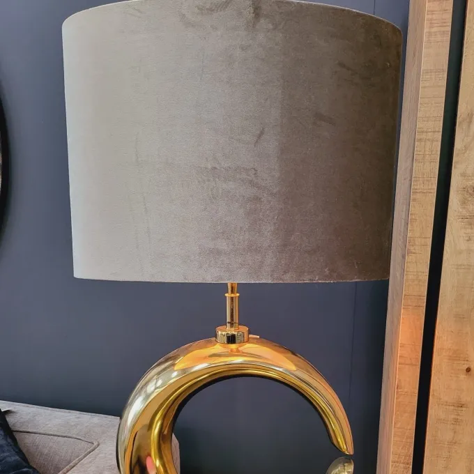 Light en Living Lampenkap ovaal recht smal ZINC taupe - diverse afmetingen